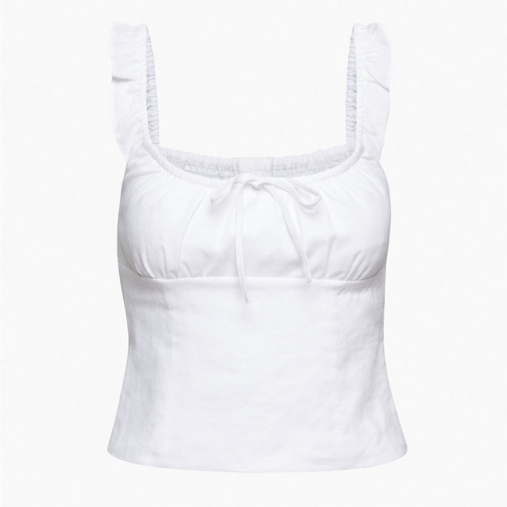 Aritzia White Sleeveless Blouse